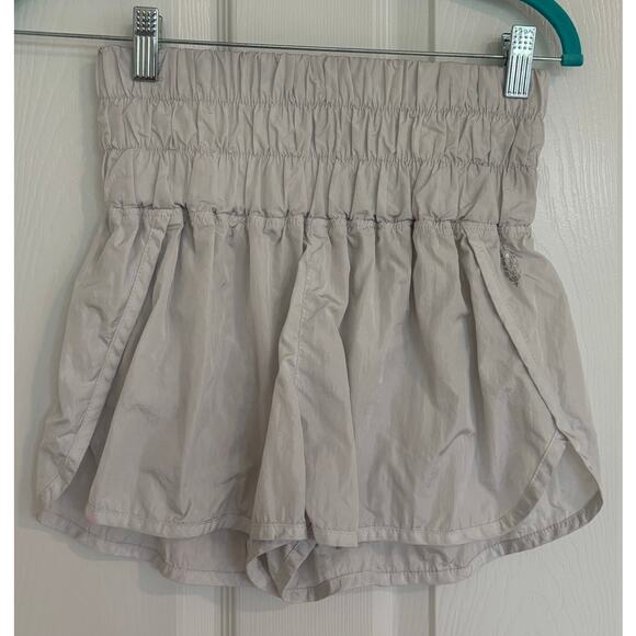 Free People Movement Shorts The Way Home Small White Silver Athletic Running - Picture 1 of 5